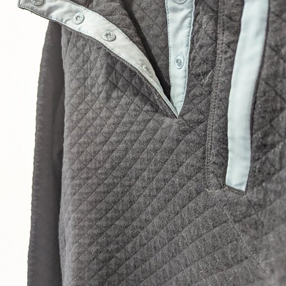 Woods Black Quilted Pullover Women's Cottagecore M 26 Inch L Elbow Patches! - Picture 4 of 8